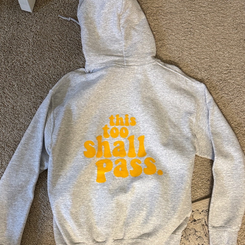 Gildan Gray Hoodie with Yellow Print